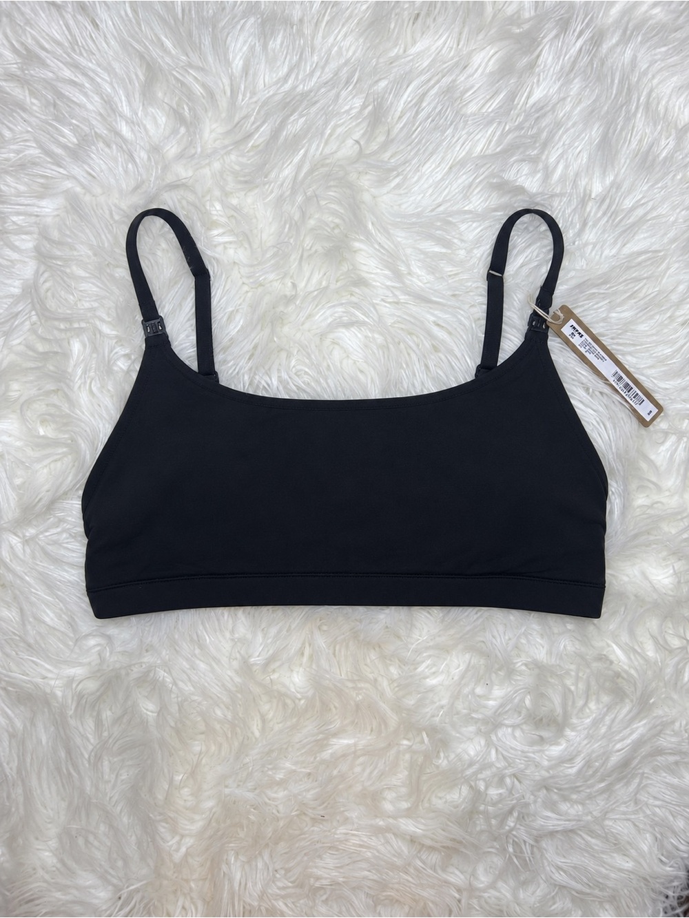 NWT SKIMS Fits Everybody Maternity Nursing Scoop Bra Onyx Black Size M